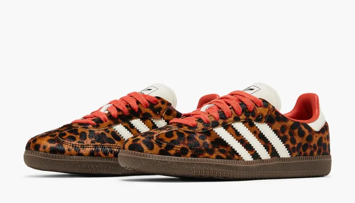 Кроссовки Adidas Samba OG WMNS «Cheetah Pack - Preloved Red» korichnevye