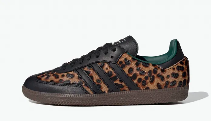 Кроссовки Adidas Samba OG WMNS «Cheetah Pack - Collegiate Green» korichnevye
