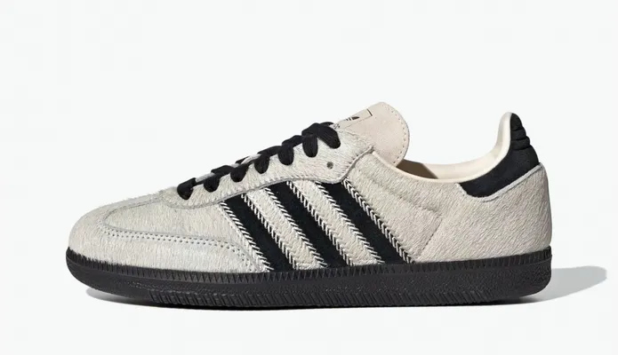 Кроссовки Adidas Samba OG WMNS «Pony Hair Pack - Wonder White» bezhevye
