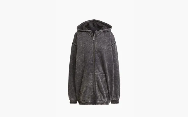 Одежда Adidas originals Acid-Washed OVERSIZED ZIP HOODIE «Black» chyernye