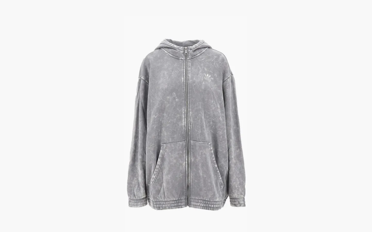Adidas originals Washed-out cotton oversized full-zip hoodie «Gray»