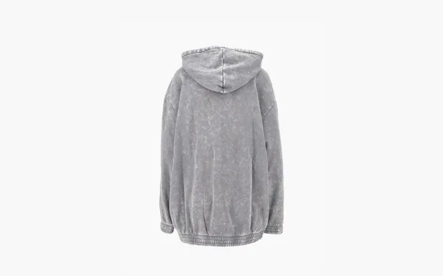 Одежда Adidas originals Washed-out cotton oversized full-zip hoodie «Gray» серый