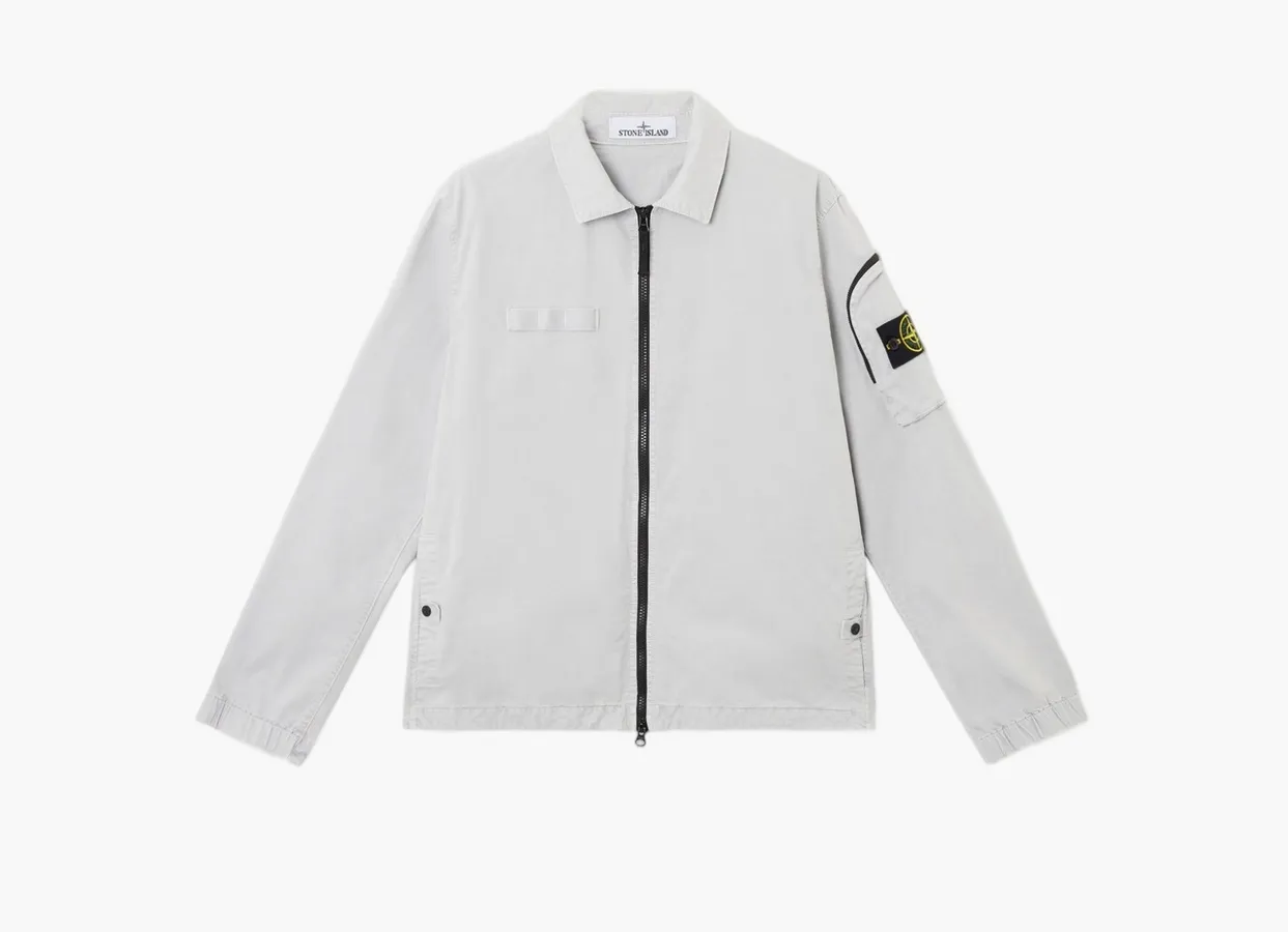 Stone Island Overshirt with Zip Fastening «Pearl Grey»