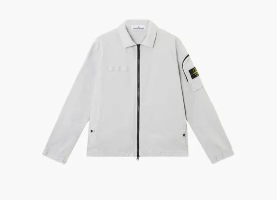 Одежда Stone Island Overshirt with Zip Fastening «Pearl Grey» serye
