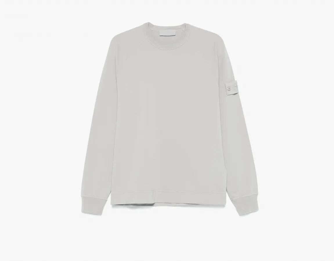 Stone Island Crewneck Sweatshirt with Ribbed Details «Dusty Grey»