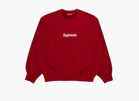 Одежда Supreme Washed Box Logo Crewneck «Red» krasnye 