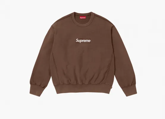 Одежда Supreme Washed Box Logo Crewneck «Brown» korichnevye