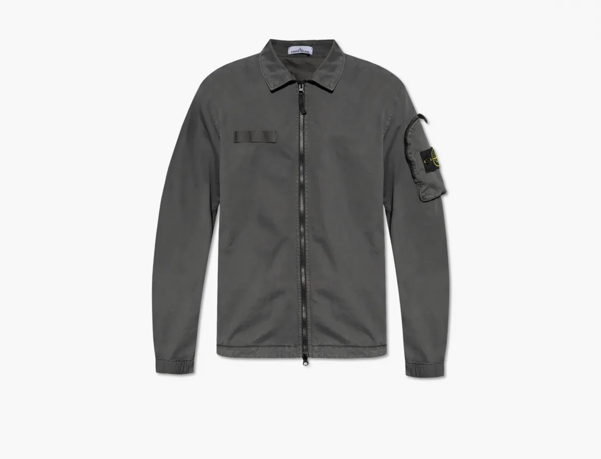 Stone Island Overshirt with Zip Fastening «Charcoal Grey»