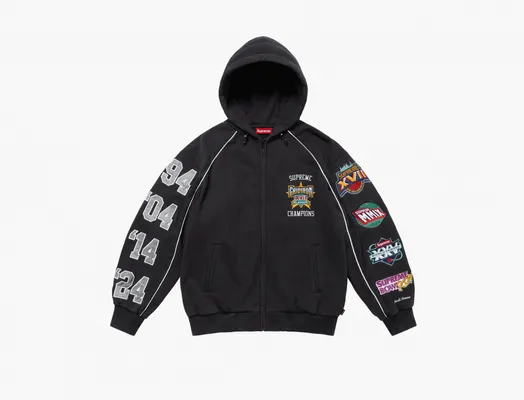 Одежда Supreme Playoffs Zip Up Hooded Sweatshirt «Black» chyernye