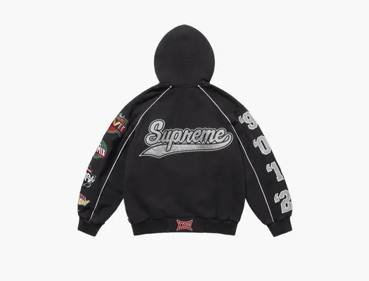 Одежда Supreme Playoffs Zip Up Hooded Sweatshirt «Black» chyernye