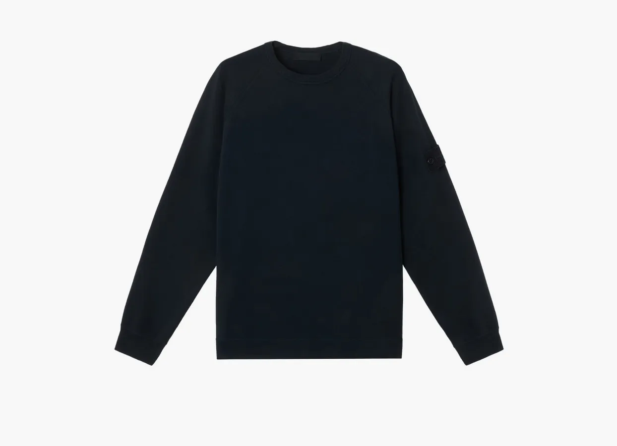 Stone Island Crewneck Sweatshirt with Ribbed Details «Navy Blue»