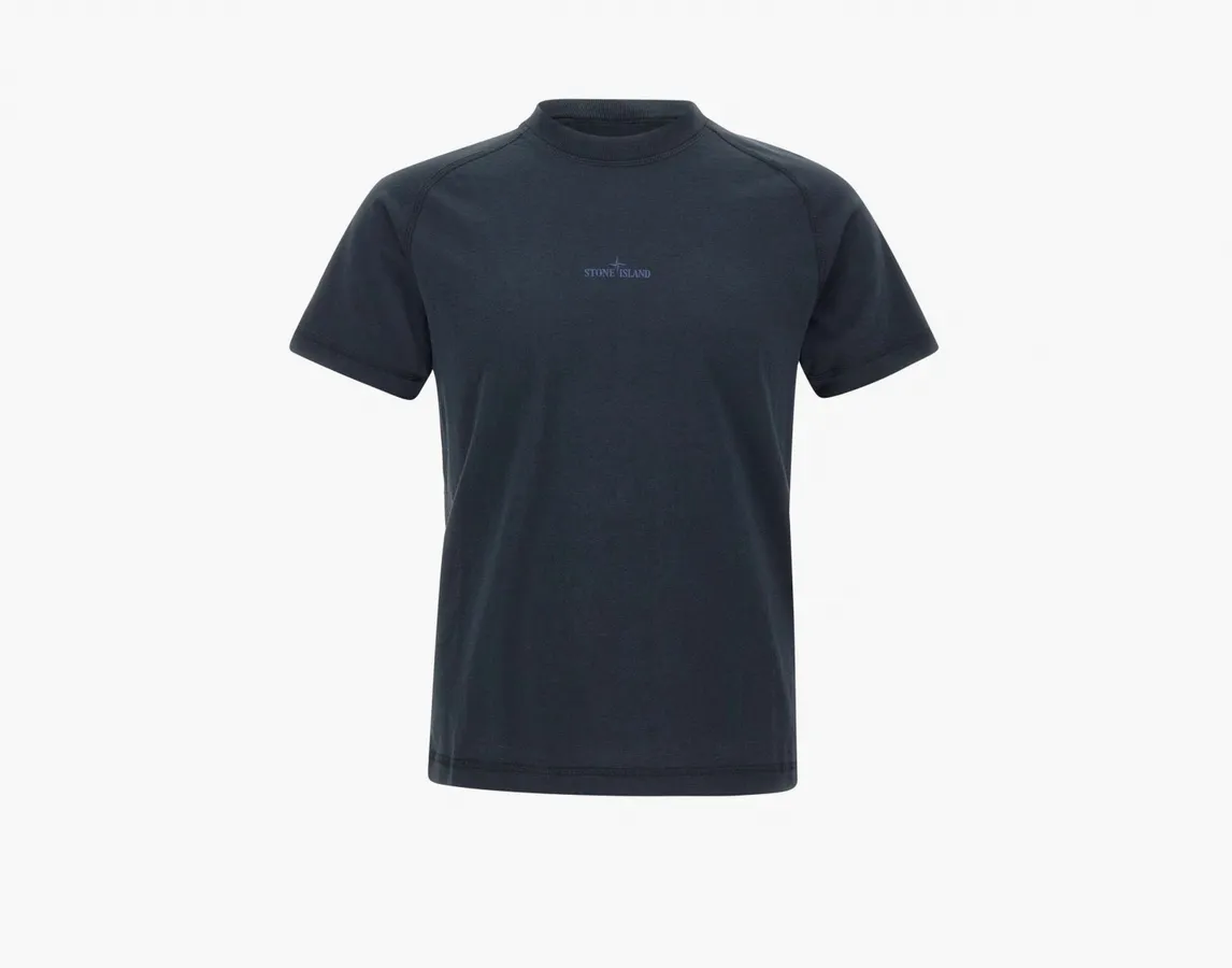 Stone Island Organic Cotton Jersey Slim fit T-Shirt Print «Navy Blue»