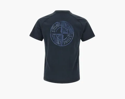 Одежда Stone Island Organic Cotton Jersey Slim fit T-Shirt Print «Navy Blue» sinie