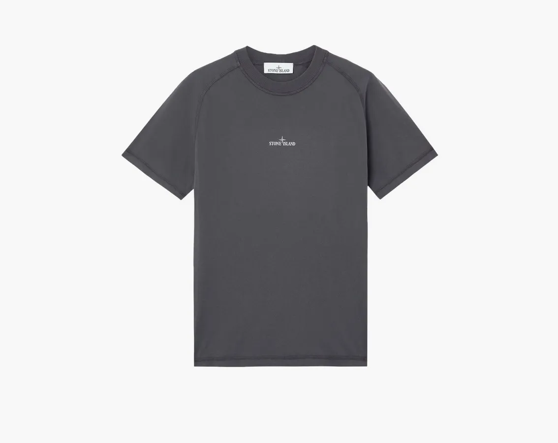 Stone Island Organic Cotton Jersey Slim fit T-Shirt Print «Charcoal Grey»