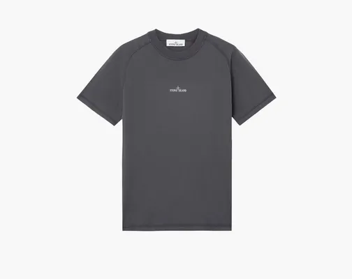 Одежда Stone Island Organic Cotton Jersey Slim fit T-Shirt Print «Charcoal Grey» serye