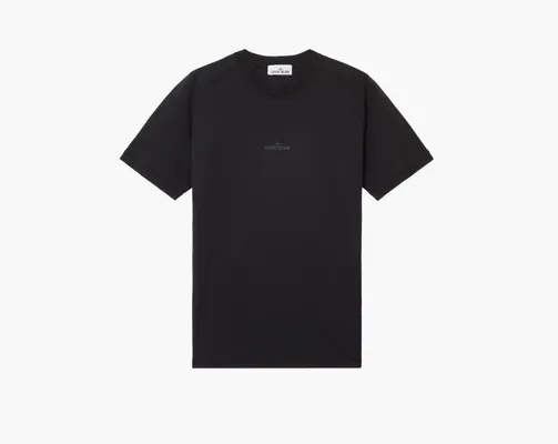 Одежда Stone Island Organic Cotton Jersey Slim fit T-Shirt Print «Black» chyernye