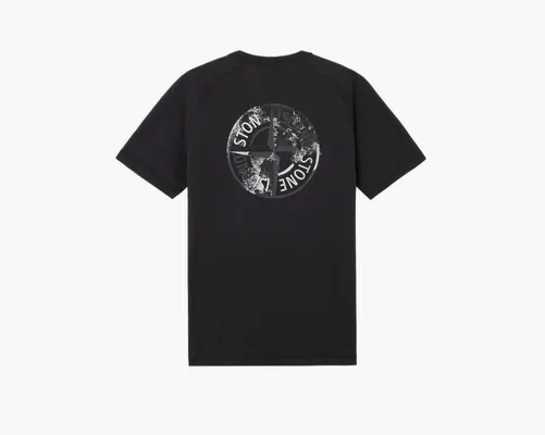 Одежда Stone Island Organic Cotton Jersey Slim fit T-Shirt Print «Black» chyernye