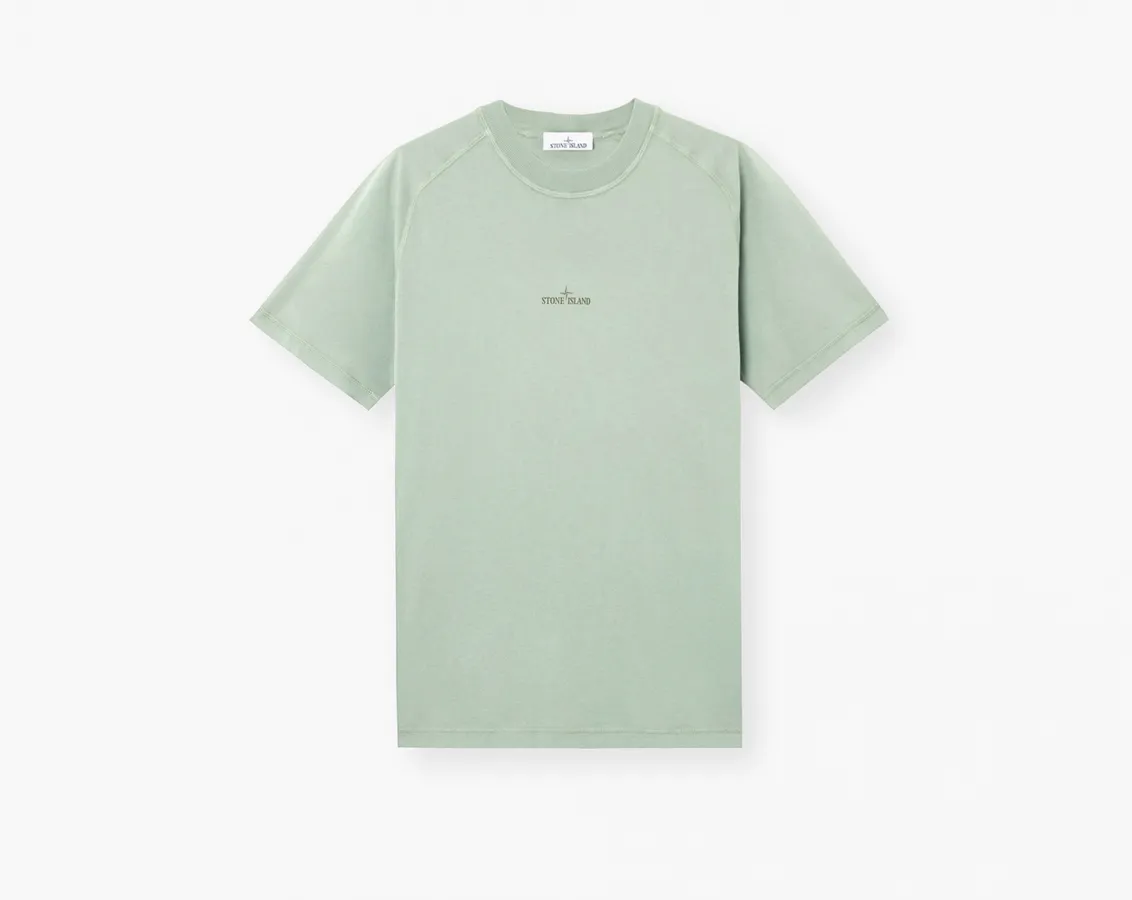 Stone Island Organic Cotton Jersey Slim fit T-Shirt Print «Sage Green»