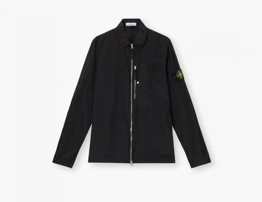 Одежда Stone Island Nylon Metal In Econyl Overshirt with Pocket and Two-Way Zip «Black» chyernye