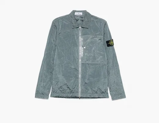 Одежда Stone Island Nylon Metal In Econyl Overshirt with Pocket and Two-Way Zip «Blue» golubye
