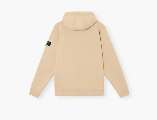 Одежда Stone Island Organic Cotton Fleece Hooded Sweatshirt with Drawstring Hood and Zip «Desert» bezhevye
