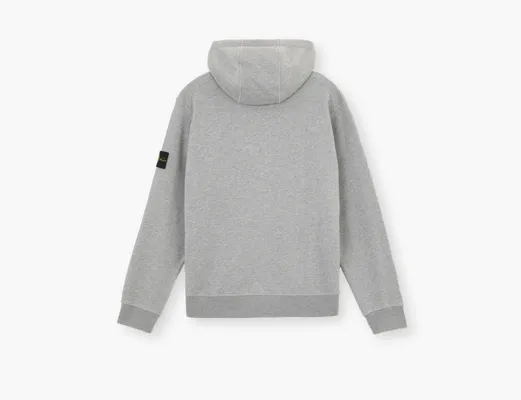Одежда Stone Island Organic Cotton Fleece Hooded Sweatshirt with Drawstring Hood and Zip «Dust Grey Melange» serye