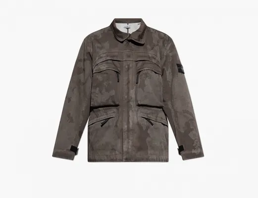  Stone Island Raso Gommato 3L Laser Camo Field Jacket with Waterproof and Windproof Membrane «Military Green» korichnevye
