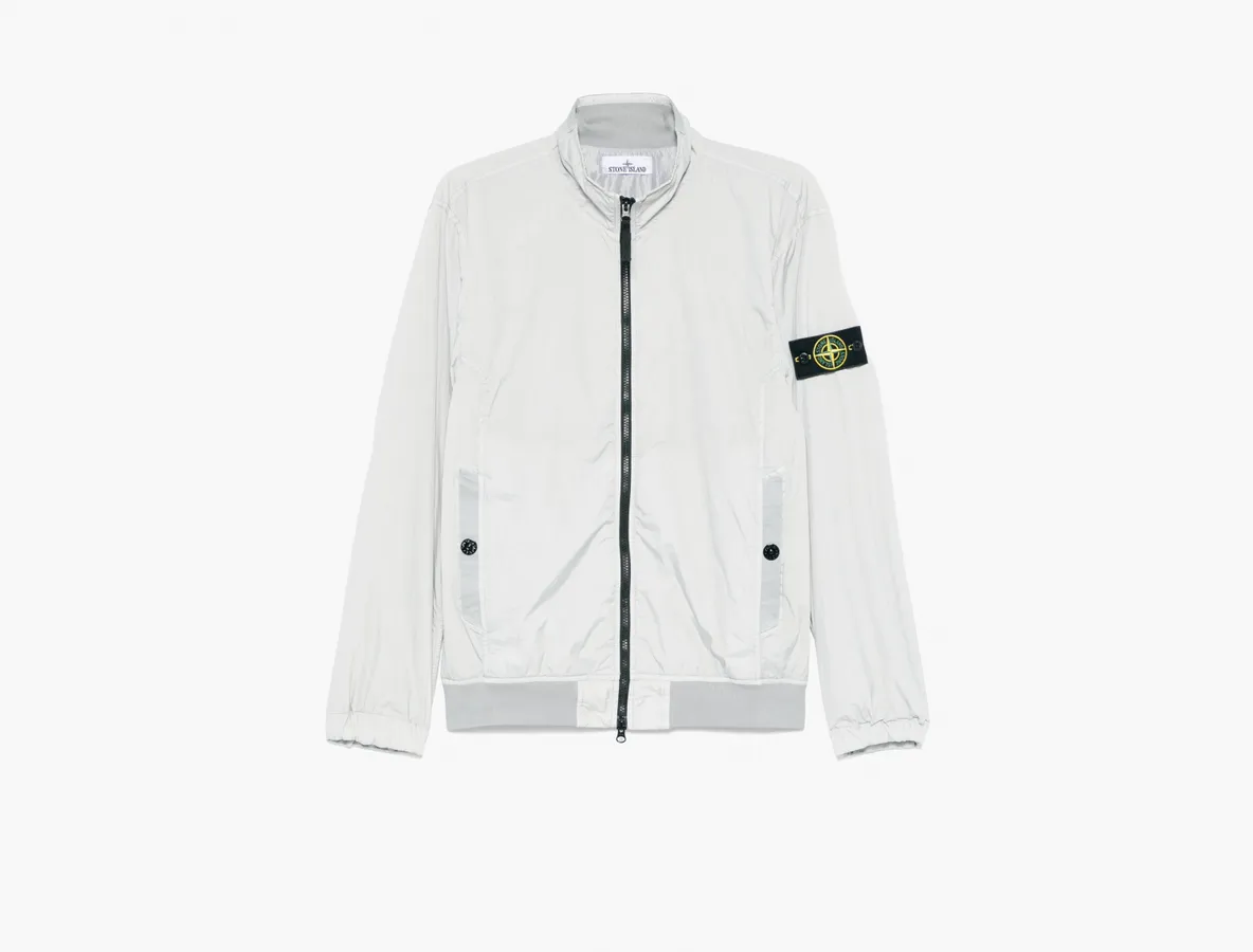 Stone Island Wind-Resistant Jacket with Anti-Drop and Mesh Lining «Pearl Grey»