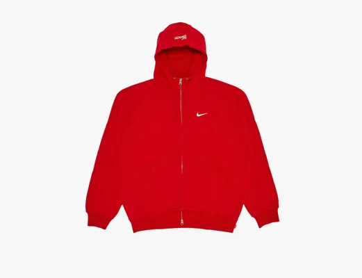 Одежда Supreme x Nike Zip Up Hooded Sweatshirt «Red» красный