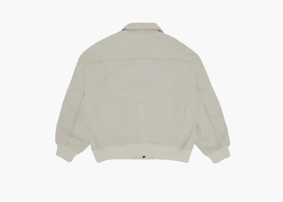  Supreme x Nike Leather Varsity Jacket «Snakeskin» bezhevye