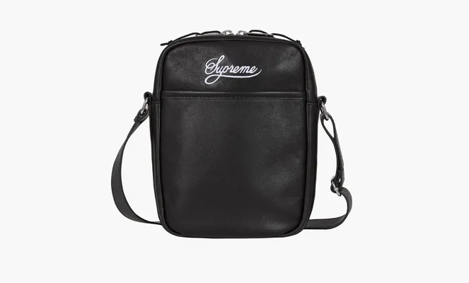 Сумки Supreme x Nike Leather Shoulder Bag «Black» chyernye