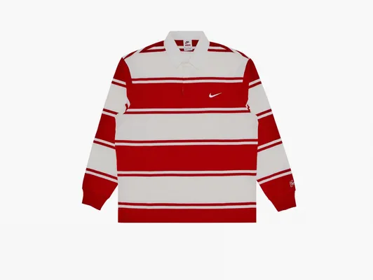 Одежда Supreme x Nike Stripe Rugby «Red» красный