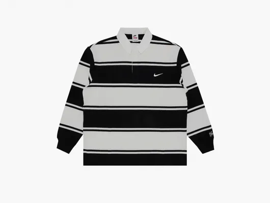 Одежда Supreme x Nike Stripe Rugby «Black» черный
