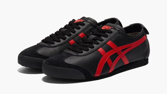  Asics Onitsuka Tiger Mexico 66 «Black/Classic Red» chyernye