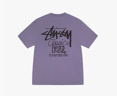 Одежда Stussy Classic Gear Pigment Dyed Tee «Grape» fioletovye