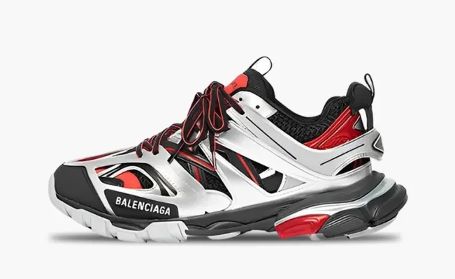 Кроссовки Balenciaga Track Sneaker «Black Red Silver» serebryanyy