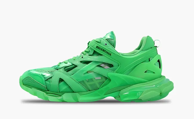  Balenciaga Track 2 «Clear Sole - Green» zelyenye