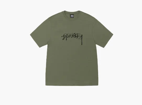 Одежда Stussy Sliced Tee «Olive» zelyenye