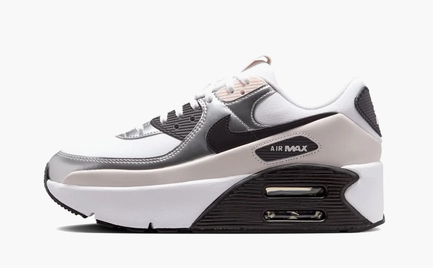 Nike Air Max 90 LV8 WMNS «Phantom Metallic Silver Black»