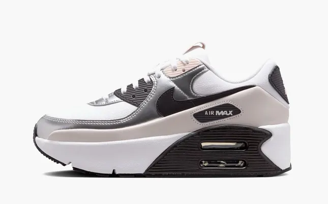 Кроссовки Nike Air Max 90 LV8 WMNS «Phantom Metallic Silver Black» belye