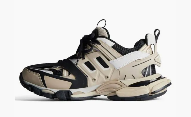 Кроссовки Balenciaga Track Sneakers «Beige and Black Mesh and Nylon» bezhevye