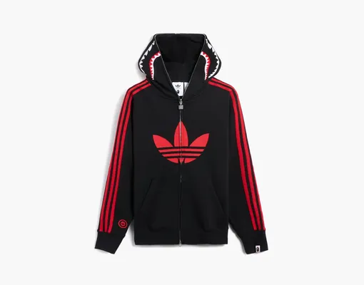  Adidas Originals x A Bathing Ape Men's Hooded Jacket «Black» chyernye