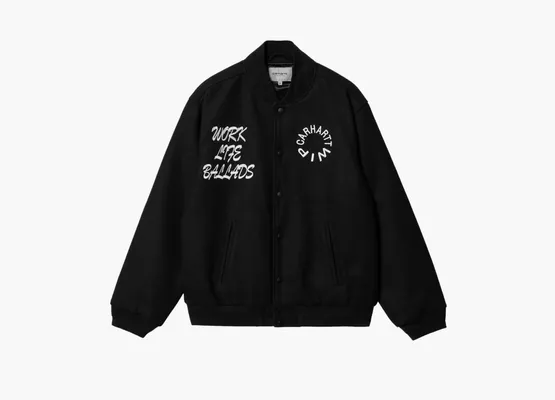  Carhartt WIP Work Varsity Bomber Jacket «Black» chyernye