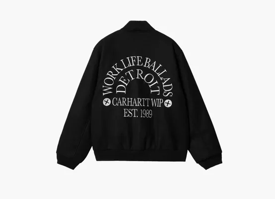  Carhartt WIP Work Varsity Bomber Jacket «Black» chyernye