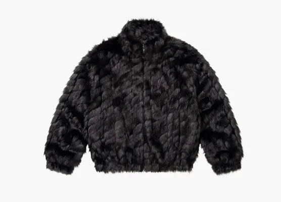  Supreme 2-Tone Windstopper Faux Fur Jacket «Black» chyernye