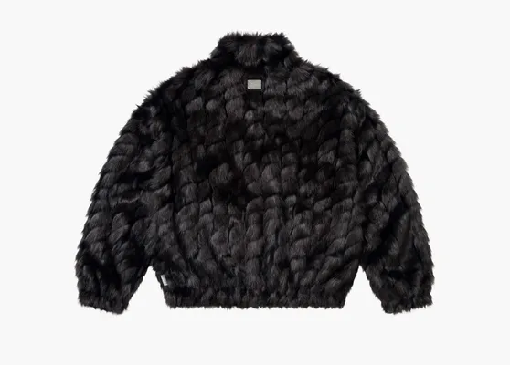  Supreme 2-Tone Windstopper Faux Fur Jacket «Black» chyernye