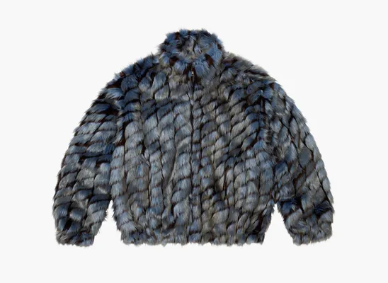  Supreme 2-Tone Windstopper Faux Fur Jacket «Blue» sinie