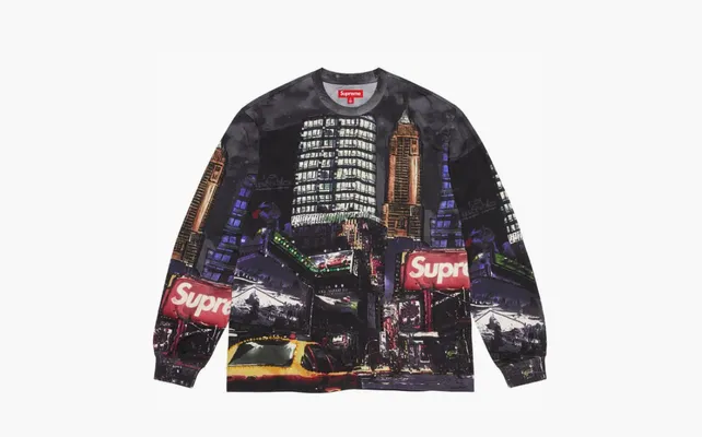 Одежда Supreme Skyline Sequin Long-Sleeve Top «Black/Night» chyernye