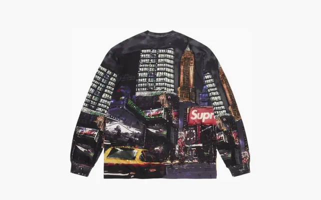 Одежда Supreme Skyline Sequin Long-Sleeve Top «Black/Night» chyernye