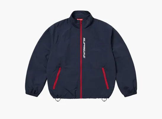  Supreme Contrast Zip Track Jacket «Navy» sinie
